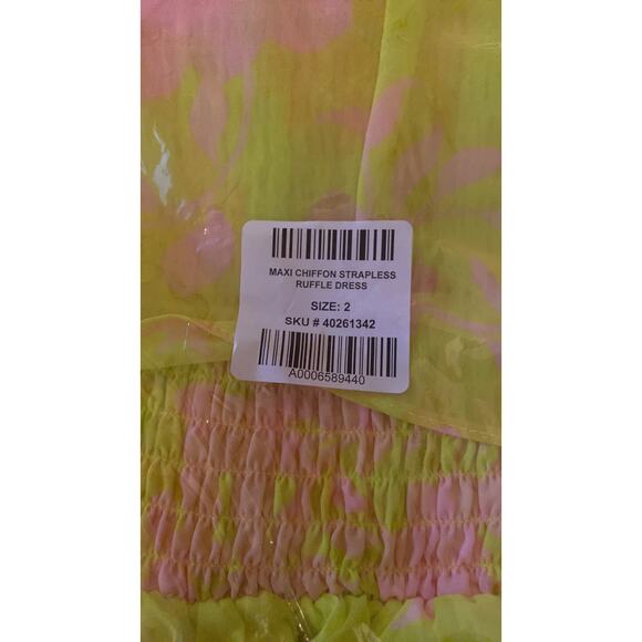 Torrid Silhouette Shadow Floral Maxi Chiffon Strapless Ruffle Dress - Picture 8 of 10